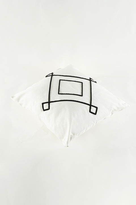 Koza Home Craft Black Diamond Slice Patterned Beaded Fiber Filled Cushion 43 x 43 35307A 43 x 43