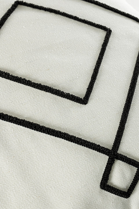 Koza Home Craft Black Diamond Slice Patterned Beaded Fiber Filled Cushion 43 x 43 35307A 43 x 43