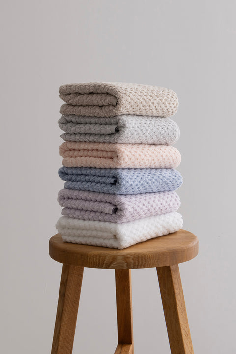 Koza Home Ivory Salmon Embossed Texture Micro Fiber 100% Cotton 2-Piece Bath Towel Set 50 X 90 - 70 X 140 1115A 50 x 90 - 70 x 140