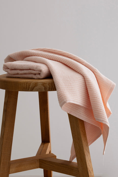 Koza Home Ivory Salmon Corduroy Micro Fiber 100% Cotton 2-Piece Bath Towel Set 50 X 90 - 70 X 140 1127A 50 90 - 70 x 140