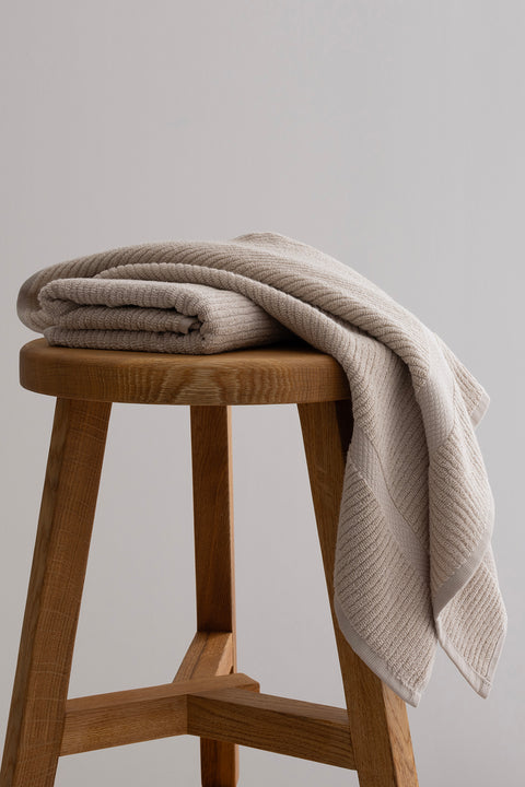 Koza Home Ivory Beige Corduroy Micro Fiber 100% Cotton 2-Piece Hand Face Towel Set 50 X 90 - 50 X 90 1134A 50 x 90 - 50 90