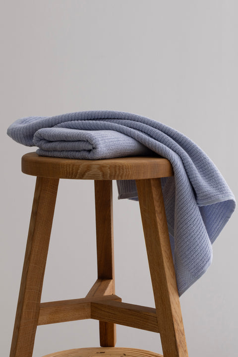 Koza Home Ivory Blue Corduroy Micro Fiber 100% Cotton 2-Piece Hand Face Towel Set 50 X 90 - 50 X 90 1136A 50 x 90 - 50 90