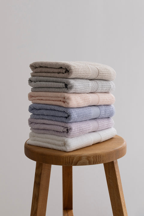 Koza Home Ivory Blue Corduroy Micro Fiber 100% Cotton 2-Piece Hand Face Towel Set 50 X 90 - 50 X 90 1136A 50 x 90 - 50 90