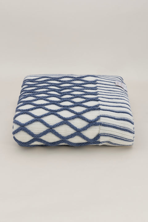 Koza Home Loop Indigo Acrylic TV Blanket 130x170 3732A 130 x 170