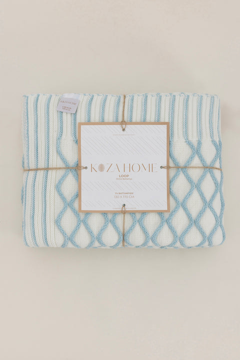 Koza Home Loop Turquoise Acrylic TV Blanket 130x170 3733A 130 x 170
