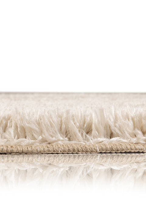 Koza Home Douro Shaggy Bath Mat Beige Non-Slip Base Circle 100 x 100 cm 100 x 100