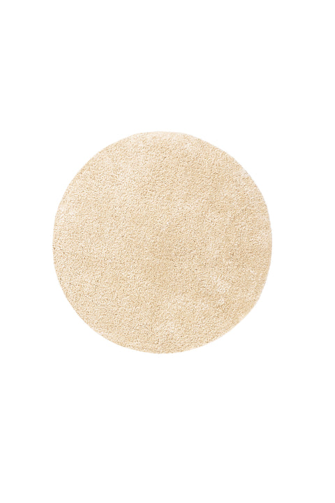 Koza Home Douro Shaggy Bath Mat Beige Non-Slip Base Circle 120 x 120 cm 120 x 120