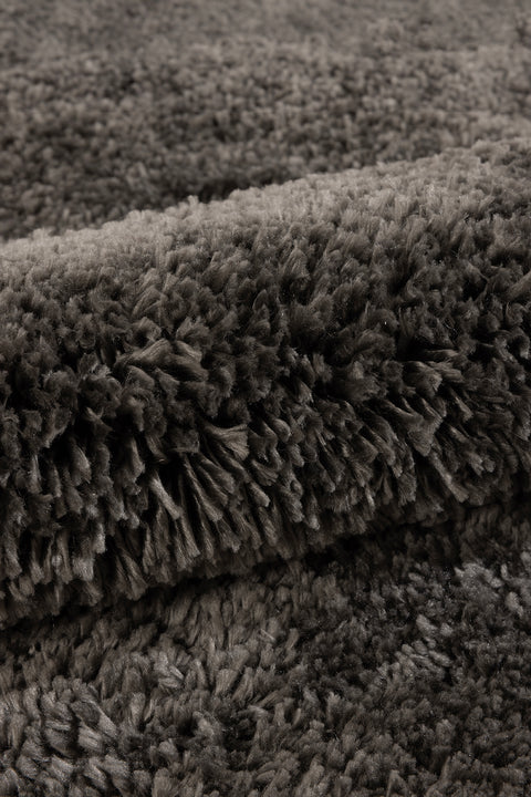 Koza Home Douro Shaggy Bath Mat Smoke Non-Slip Base Circle 120 x 120 cm 120 x 120
