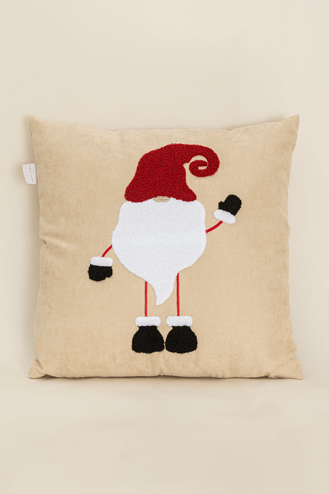 Koza Home Charm Santa Claus Punch Embroidery Beige Cushion 43X43 35251A 43 x 43