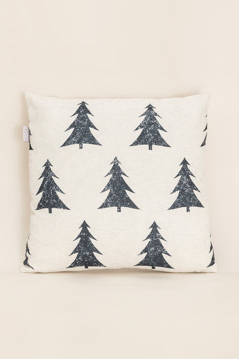 Koza Home Charm Pine Tree Printed Cream Cushion 45X45 35252A 45 x 45