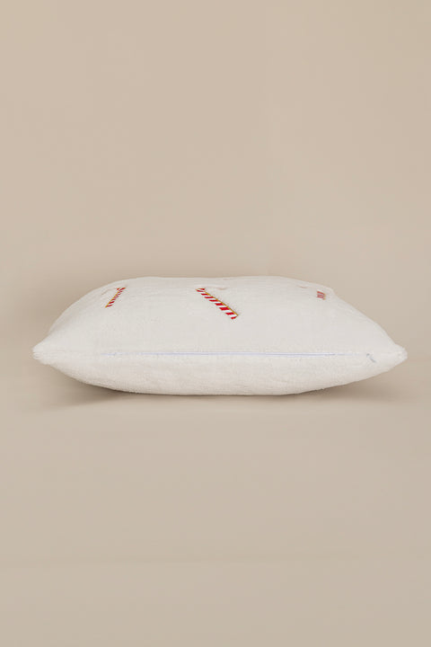 Koza Home Charm Candy Cane Embroidered Cream Cushion 45X45 35255A 45 x 45