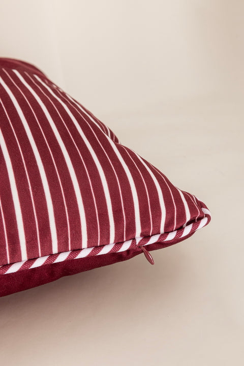 Koza Home Charm Red White Stripe Printed Cushion 40X60 35256A 40 x 60