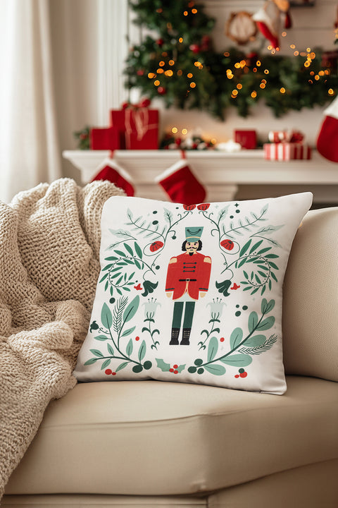 Koza Home Charm Tin Soldier Printed White Cushion 43X43 35264A 43 x 43