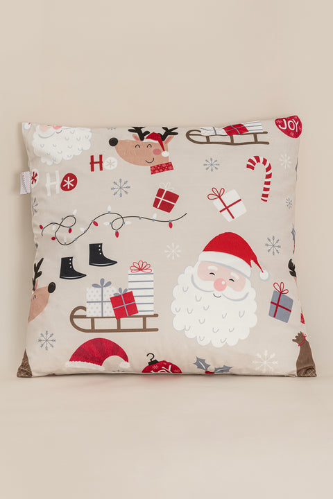 Koza Home Charm Christmas Themed Special Color Printed Beige Cushion 43X43 35265A 43 x 43