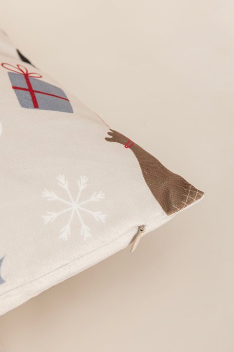 Koza Home Charm Christmas Themed Special Color Printed Beige Cushion 43X43 35265A 43 x 43