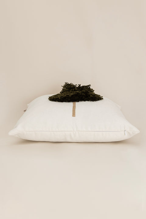 Koza Home Charm Special Tassel Stitch Pine Tree Motif Cream Cushion 45X45 35258A 45 x 45