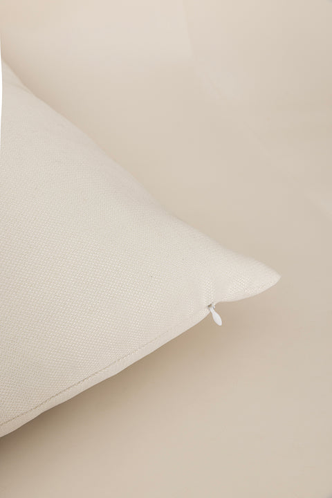 Koza Home Charm Special Tassel Stitch Pine Tree Motif Cream Cushion 45X45 35258A 45 x 45