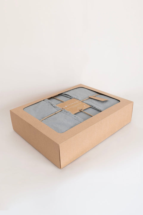 Koza Home Boho Plain Natural Green 100% Cotton Duvet Cover Set Double 200 x 220 7032A 200 x 220