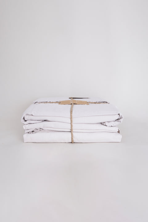 Koza Home Boho Plain Natural Cream %100 Cotton Duvet Cover Set Double 200 x 220 7036A 200 x 220