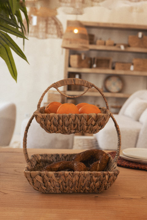 Koza Home Meander Water Hyacinth 2 Tier Square Presentation 5120