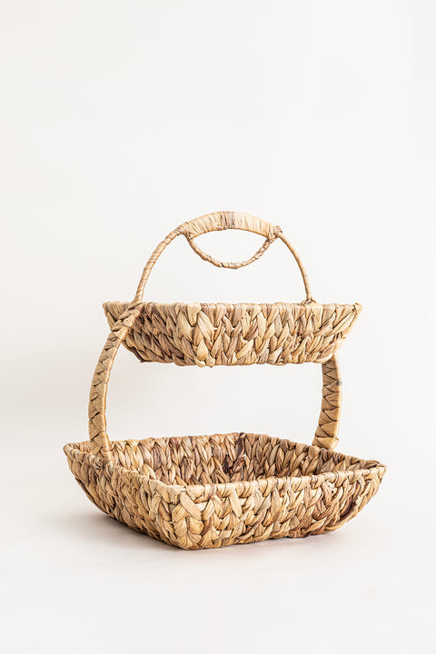 Koza Home Meander Water Hyacinth 2 Tier Square Presentation 5120