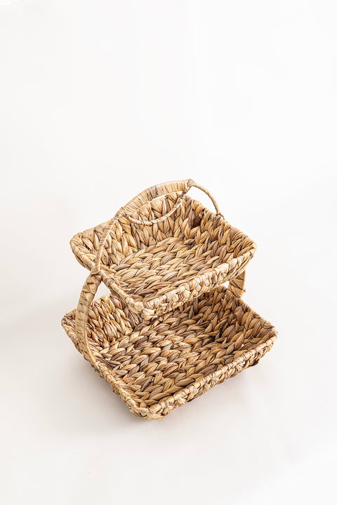 Koza Home Meander Water Hyacinth 2 Tier Square Presentation 5120