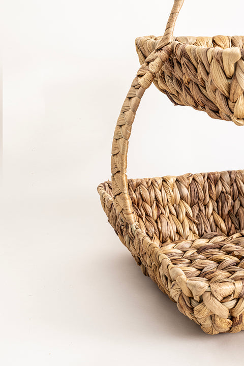 Koza Home Meander Water Hyacinth 2 Tier Square Presentation 5120