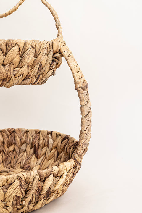 Koza Home Meander Water Hyacinth 2 Tier Round Presentation 5121