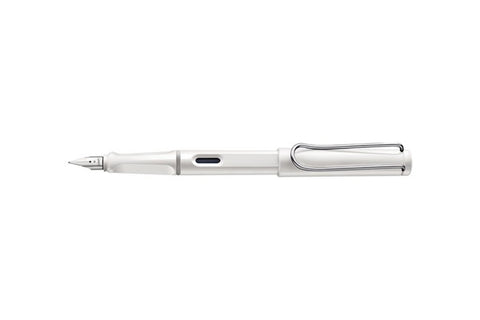 Lamy Safari Fountain Pen Metal Clip F Tip White